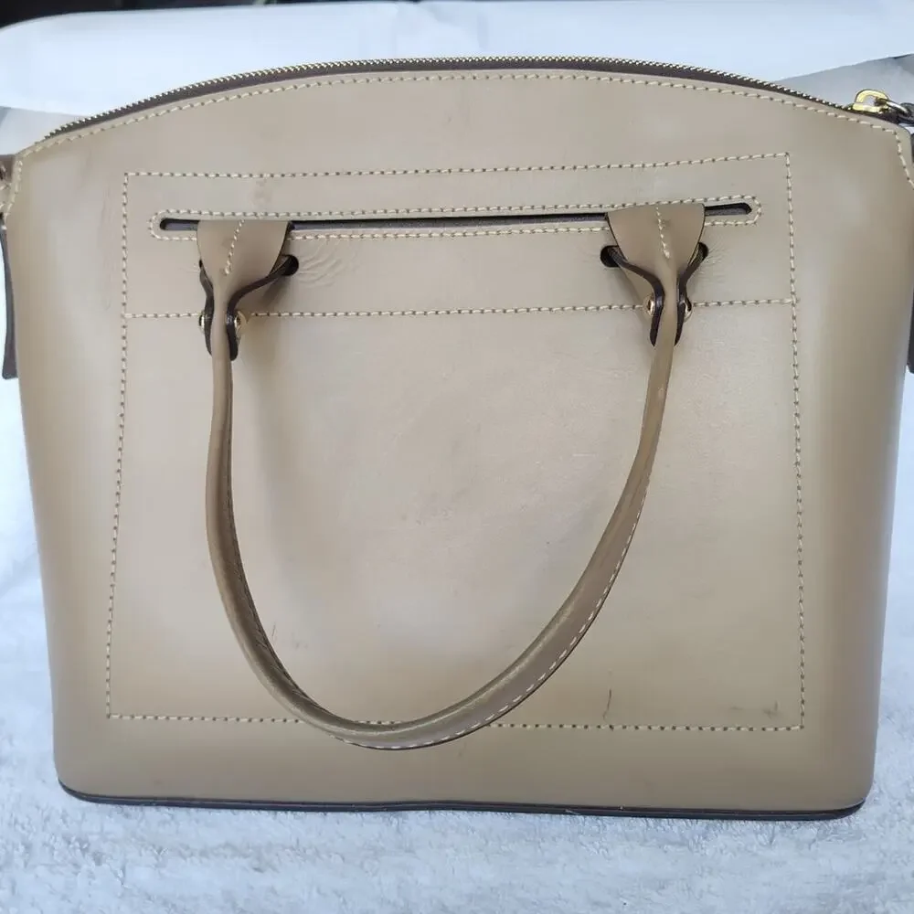 Dooney & Bourke Taupe Leather Handbag Purse